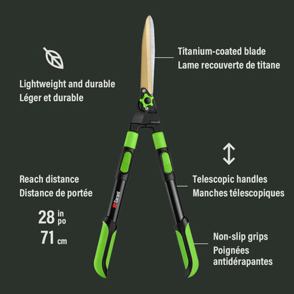 Cisaille à haies télescopique en titanium