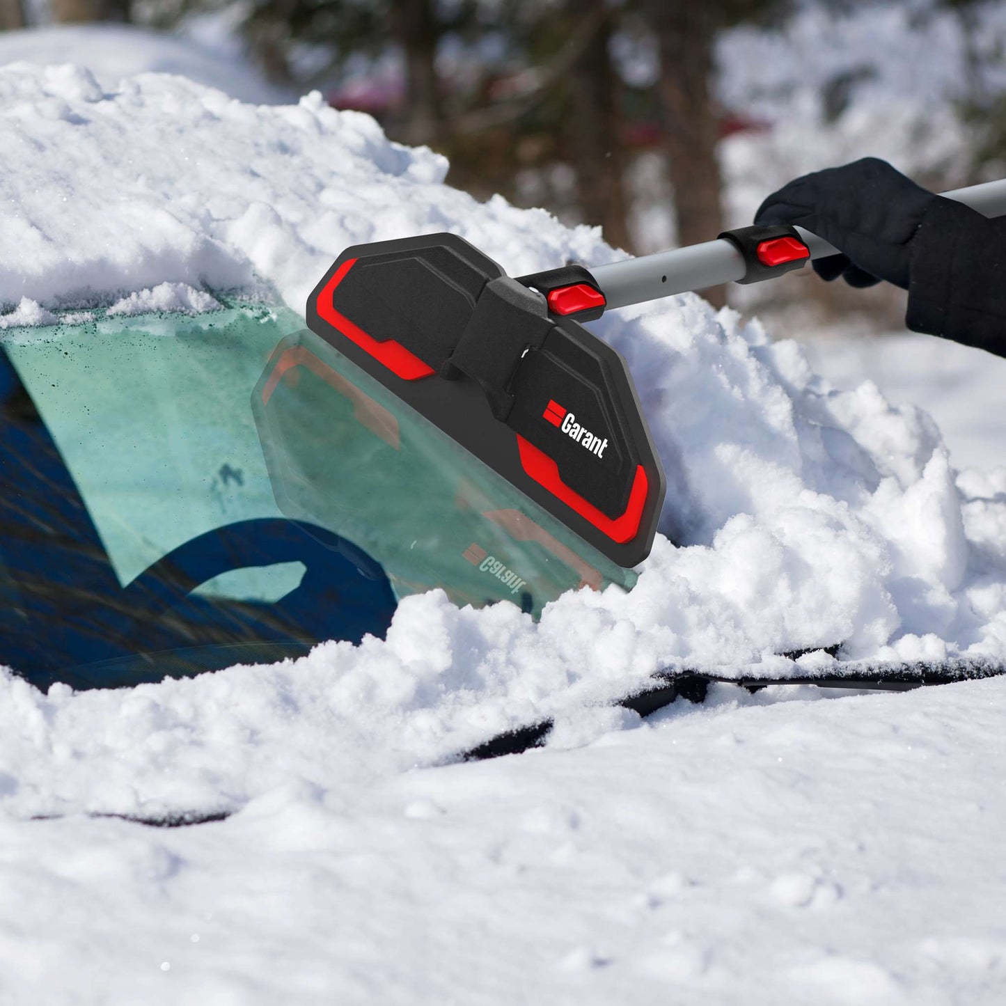 Balai à neige compact télescopique 36 po avec tête anti-égratignures pliable