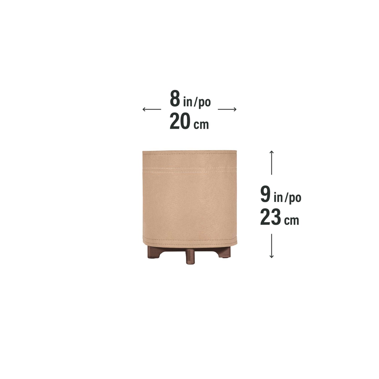 Jardinière Hygge feutre 8 po avec système auto-arrosant