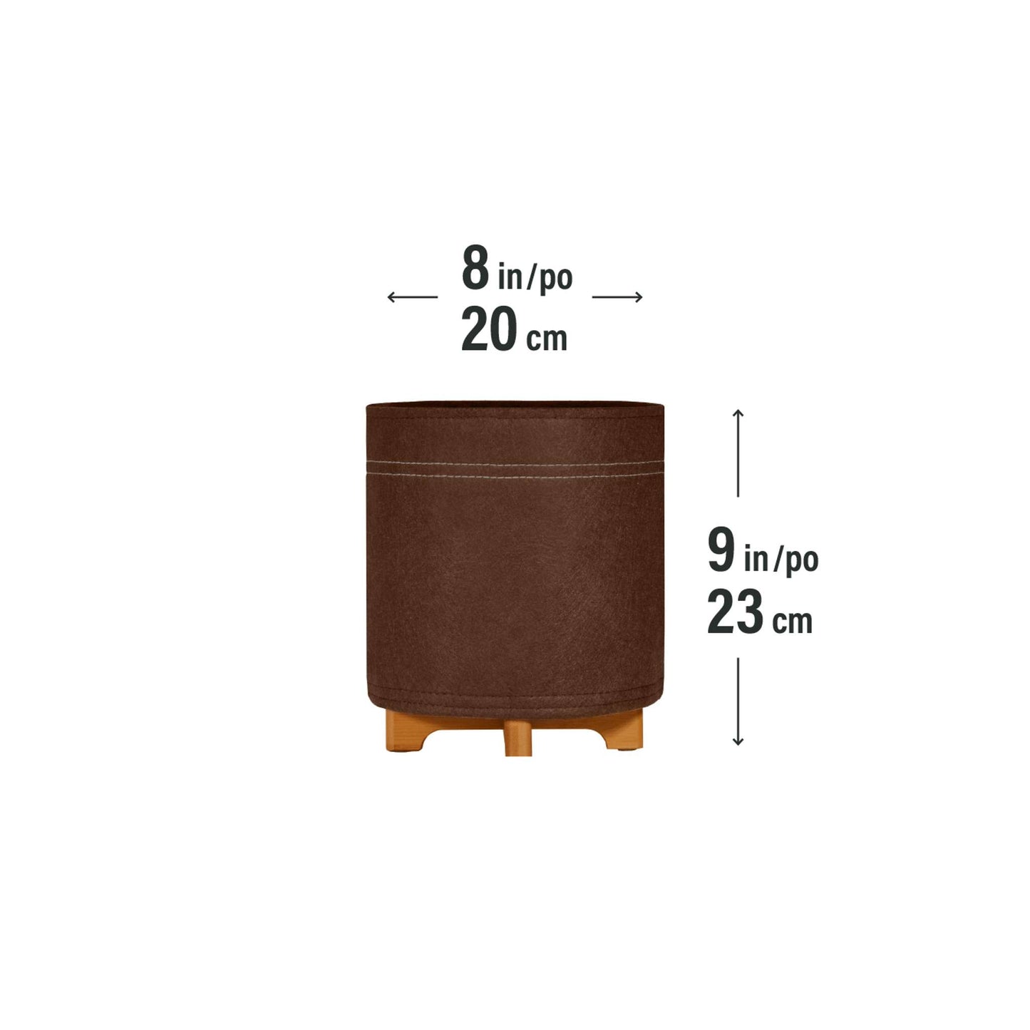 Jardinière Hygge feutre 8 po avec système auto-arrosant