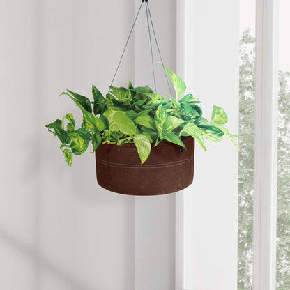 12" Hygge Felt Hanging Planter with self-watering system