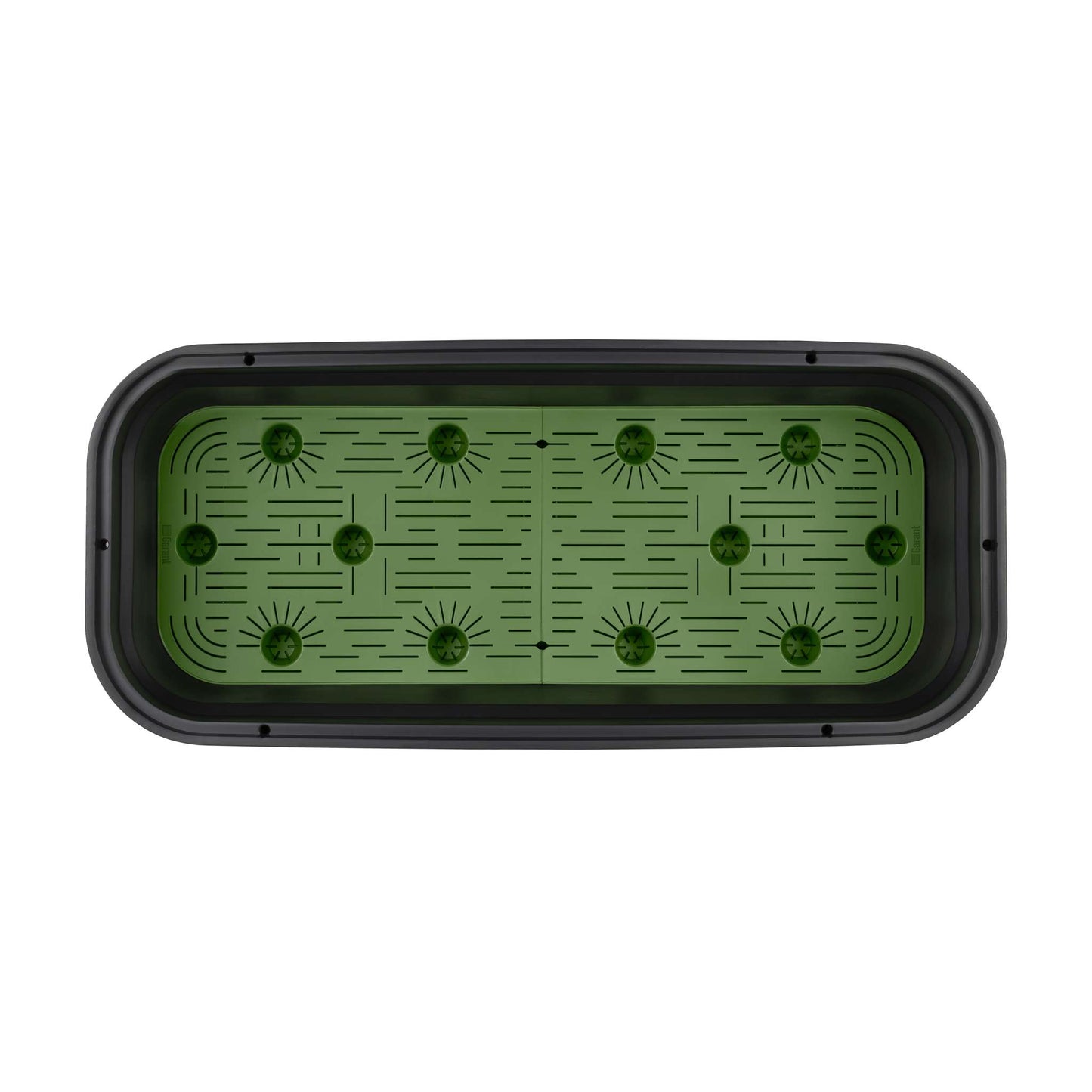 Raised garden bed with trellis and self-watering system