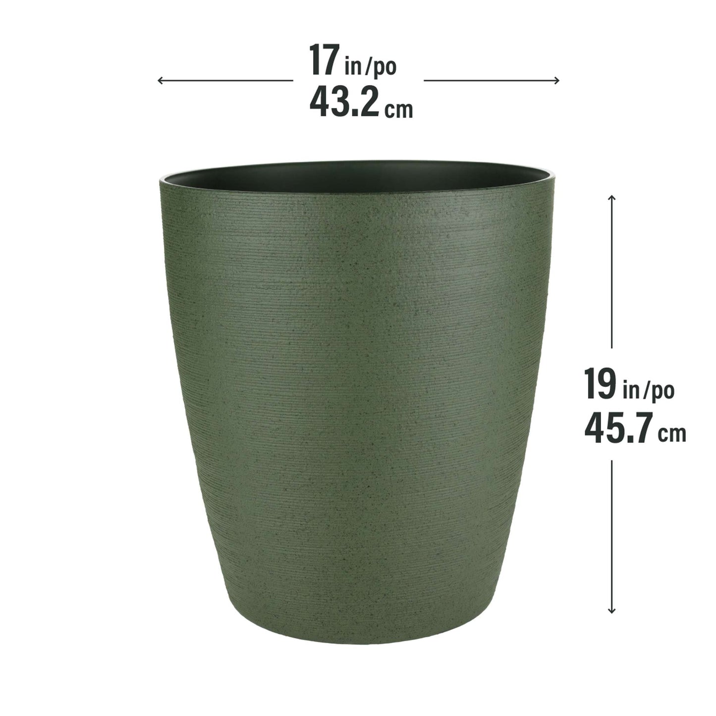 17" Momoka Planter with Stone-Texture Finish