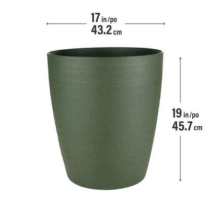 17" Momoka Planter with Stone-Texture Finish