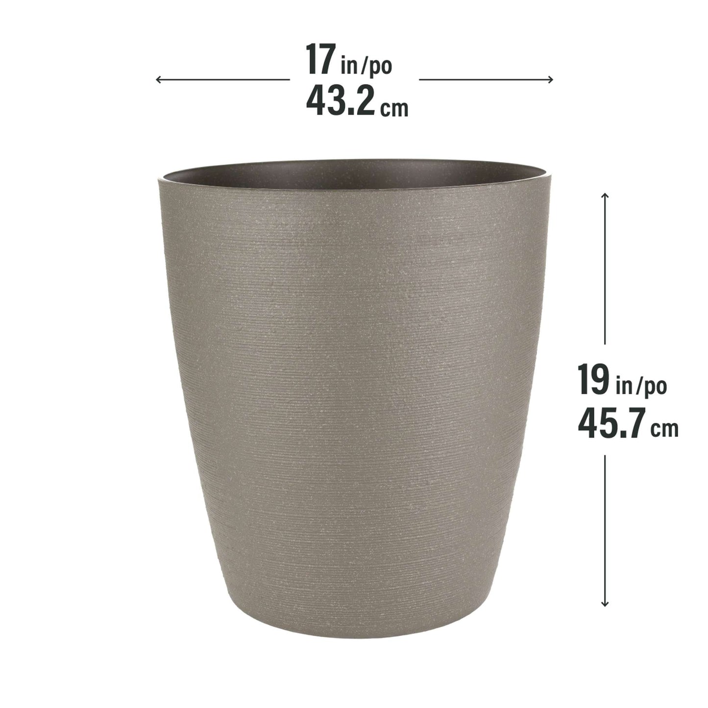 17" Momoka Planter with Stone-Texture Finish