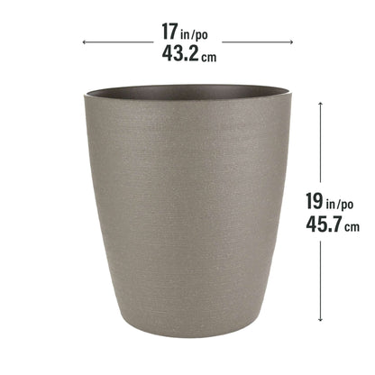 17" Momoka Planter with Stone-Texture Finish