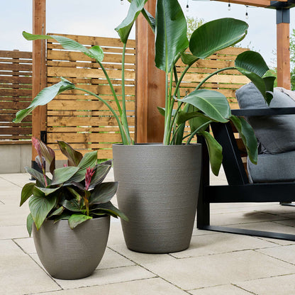 17" Momoka Planter with Stone-Texture Finish