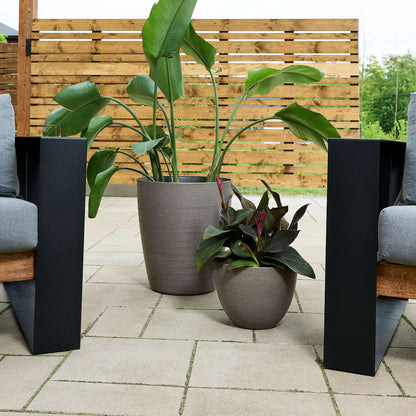 17" Momoka Planter with Stone-Texture Finish