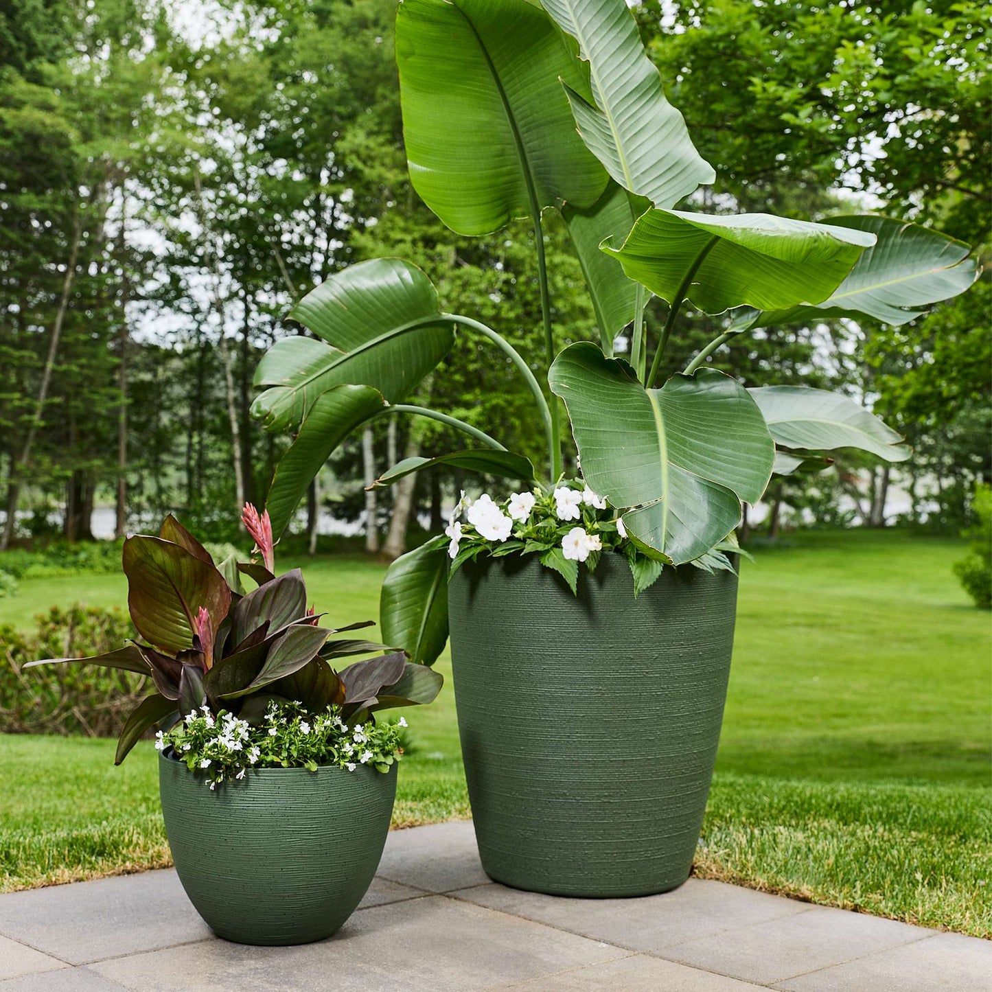 12" Momoka Planter with Stone-Effect Finish