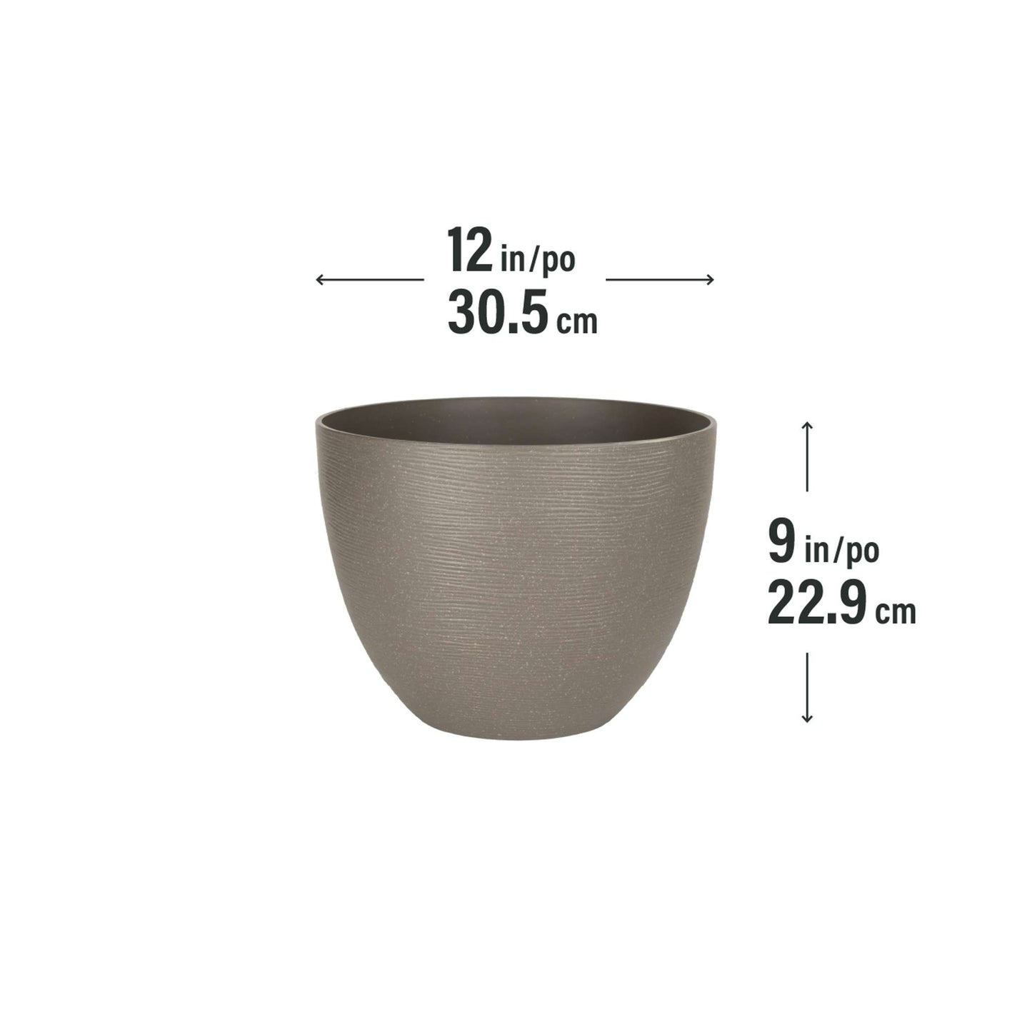 12" Momoka Planter with Stone-Effect Finish