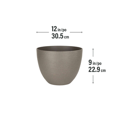 12" Momoka Planter with Stone-Effect Finish