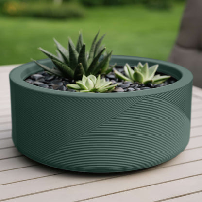 Jardinière Gavin 15 po avec lignes géométriques