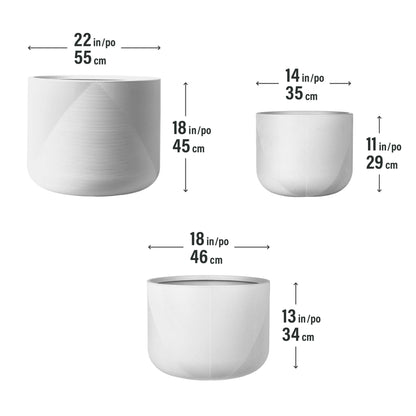 Ensemble de 3 jardinières Gavin 14 po, 18 po et 22 po