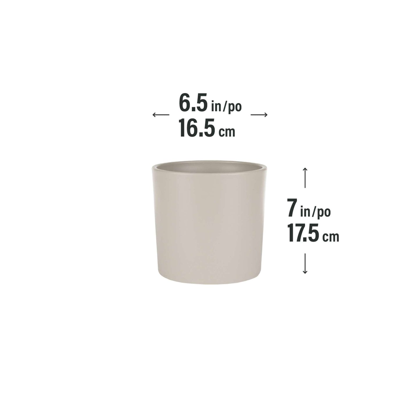 6.5" Cylindrical Urban Linear Planter with stone-effect speckled finish