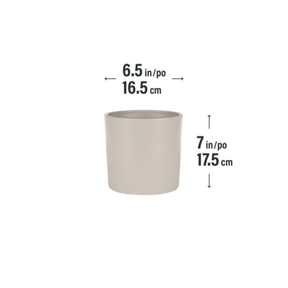 6.5" Cylindrical Urban Linear Planter with stone-effect speckled finish