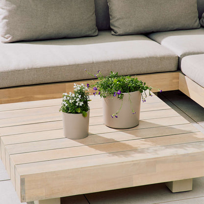 6.5" Cylindrical Urban Linear Planter with stone-effect speckled finish