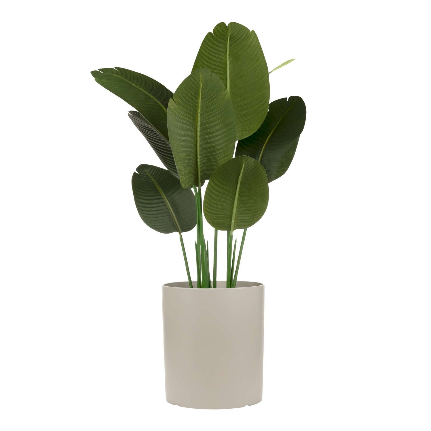 12.5" Cylindrical Urban Linear Planter with stone-effect speckled finish