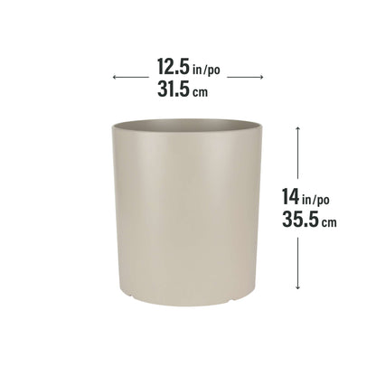 12.5" Cylindrical Urban Linear Planter with stone-effect speckled finish