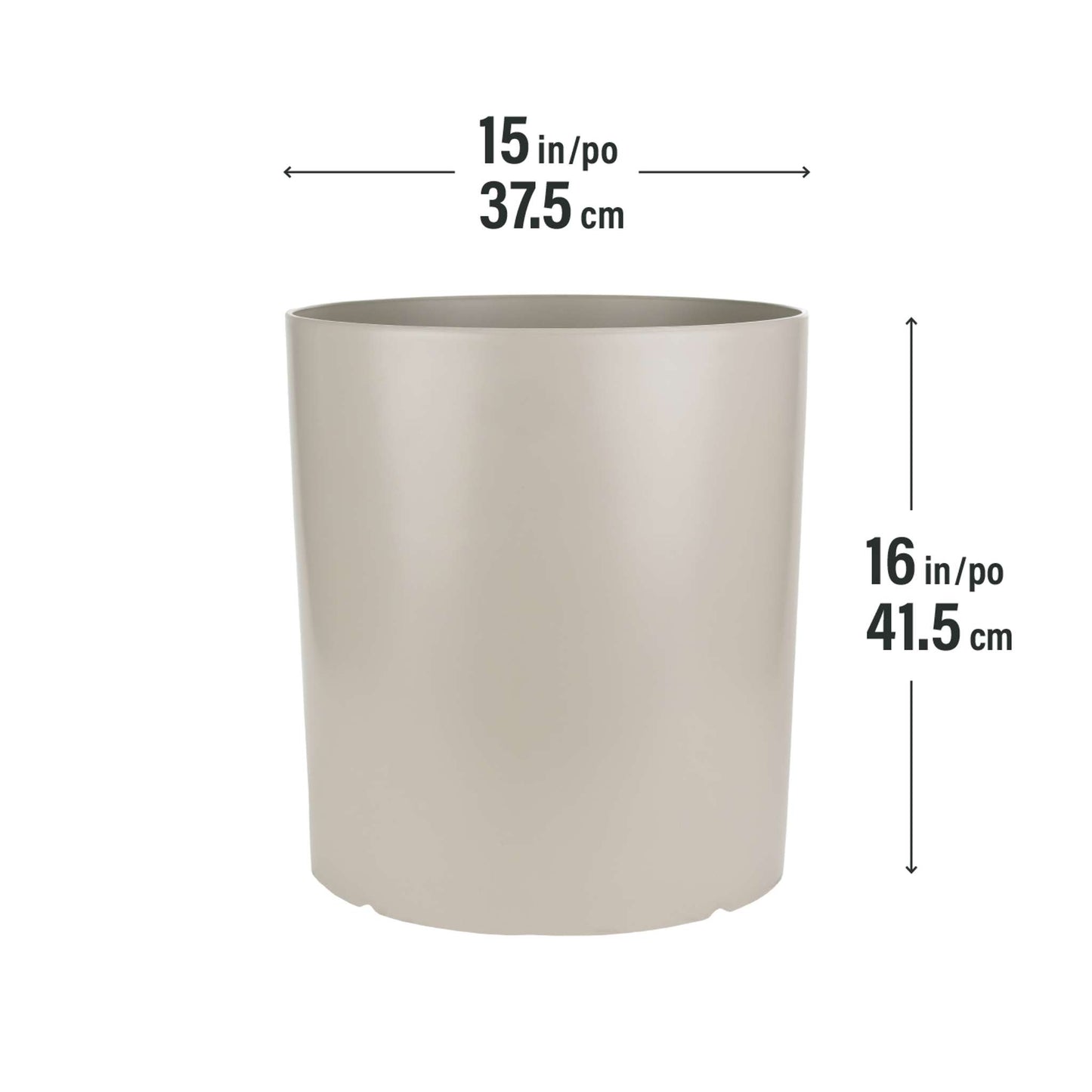 15" Cylindrical Urban Linear Planter with stone-effect speckled finish