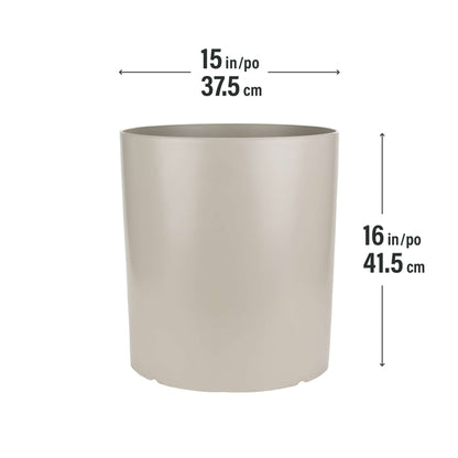 15" Cylindrical Urban Linear Planter with stone-effect speckled finish