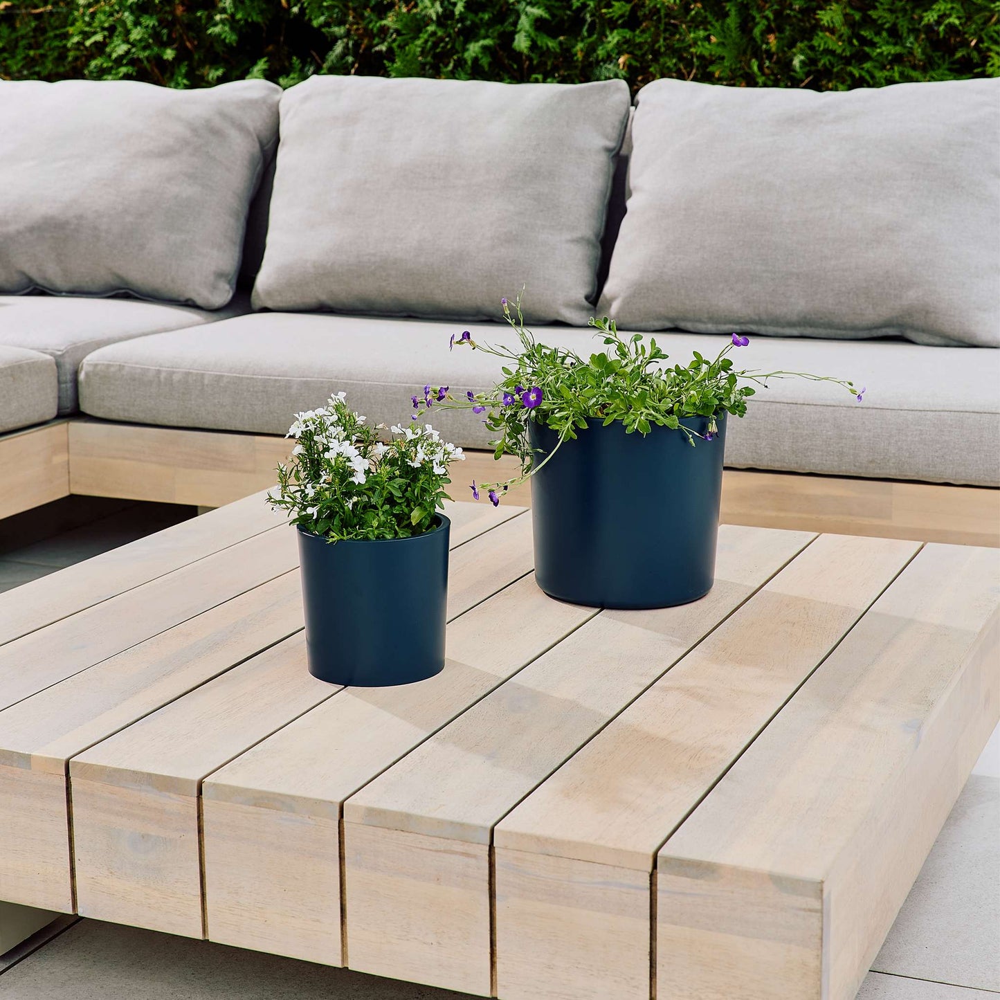 4.5" Cylindrical Urban Linear Planter with stone-effect speckled finish