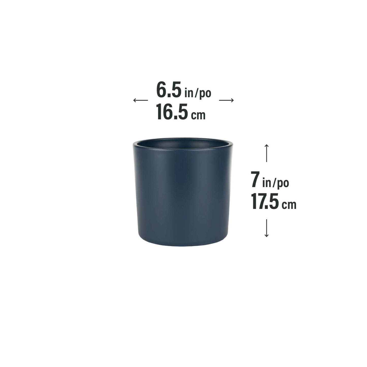 6.5" Cylindrical Urban Linear Planter with stone-effect speckled finish