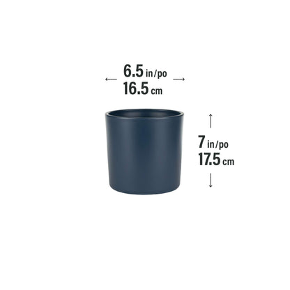 6.5" Cylindrical Urban Linear Planter with stone-effect speckled finish