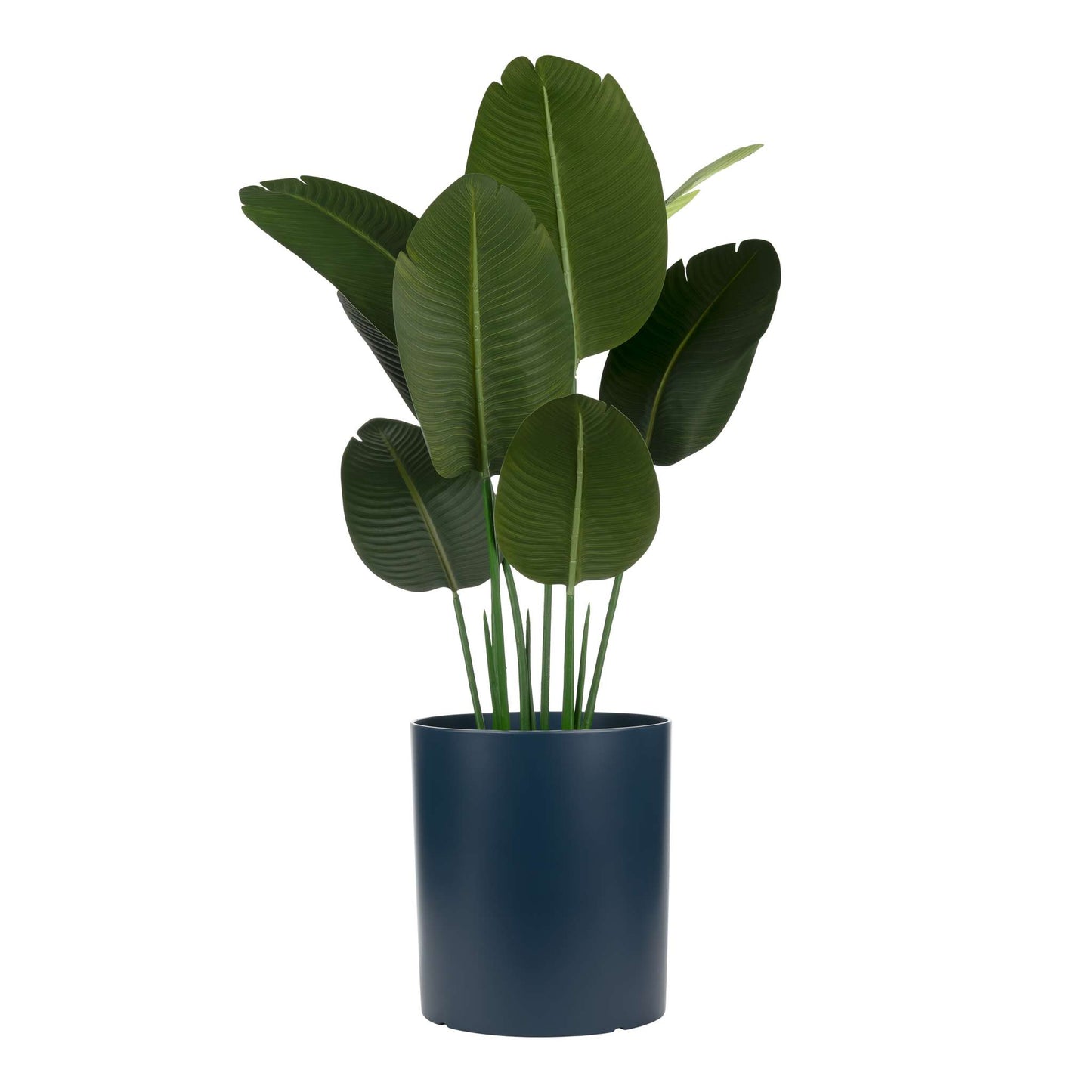 12.5" Cylindrical Urban Linear Planter with stone-effect speckled finish