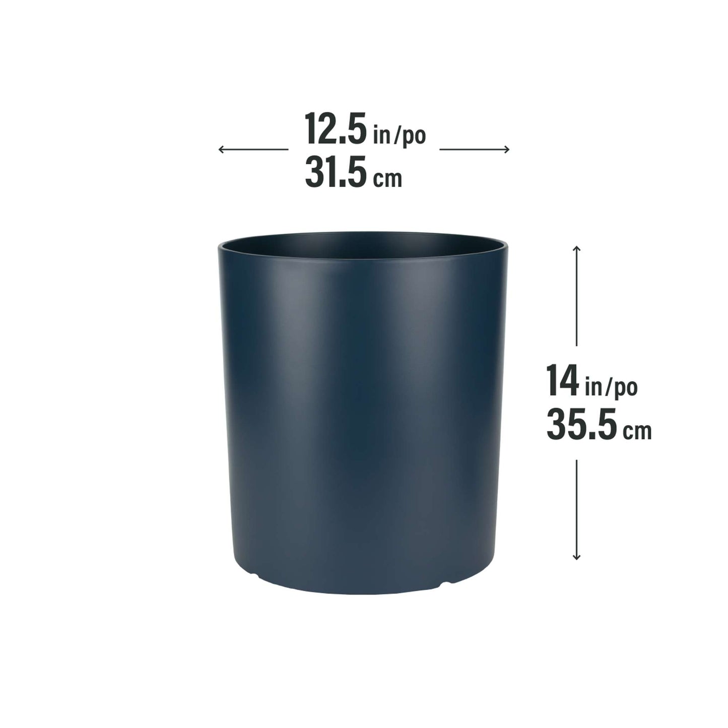 12.5" Cylindrical Urban Linear Planter with stone-effect speckled finish