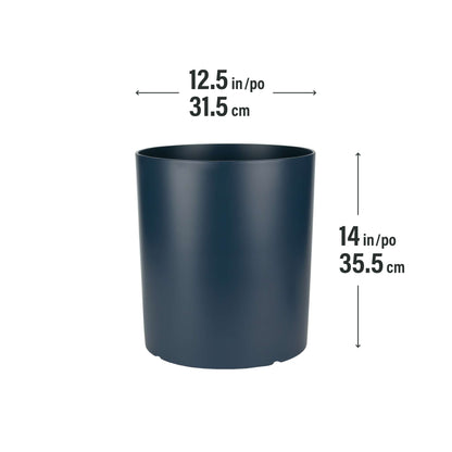 12.5" Cylindrical Urban Linear Planter with stone-effect speckled finish