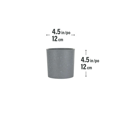 4.5" Cylindrical Urban Linear  Planter with stone-effect speckled finish