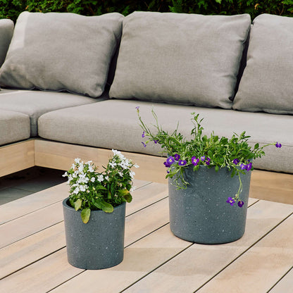 4.5" Cylindrical Urban Linear  Planter with stone-effect speckled finish