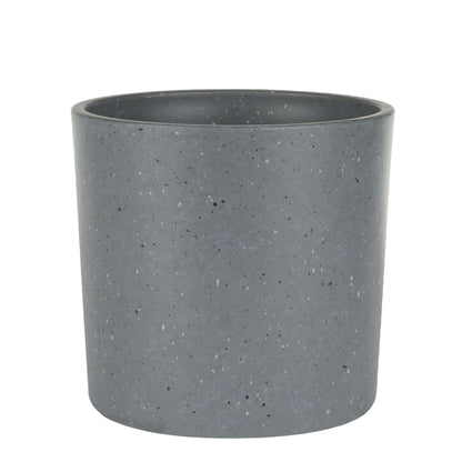 6.5" Cylindrical Urban Linear Planter with stone-effect speckled finish