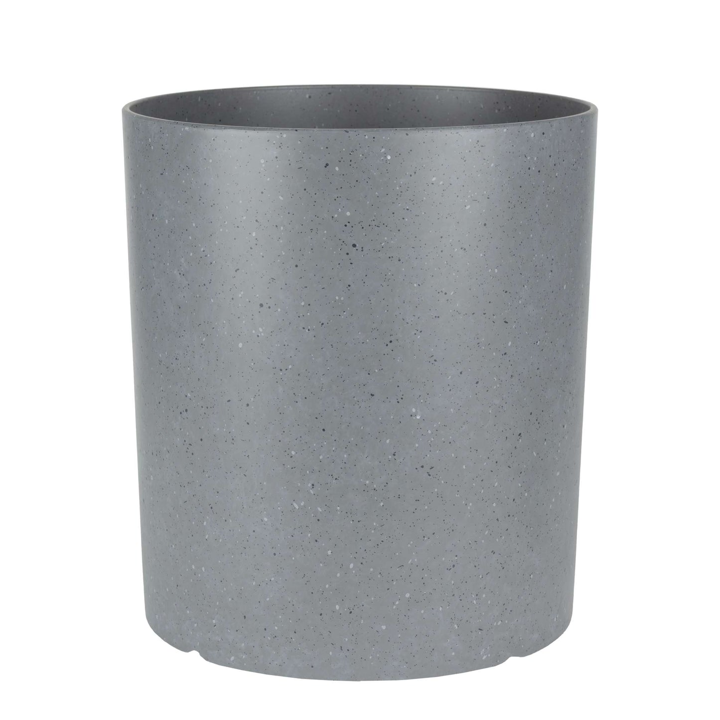 12.5" Cylindrical Urban Linear Planter with stone-effect speckled finish