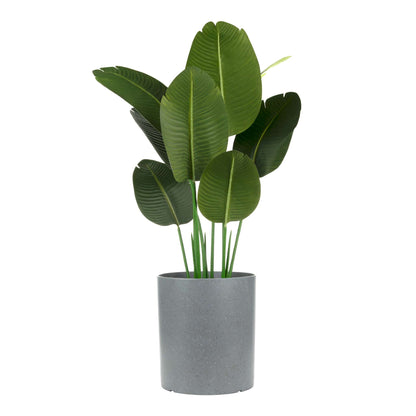 12.5" Cylindrical Urban Linear Planter with stone-effect speckled finish