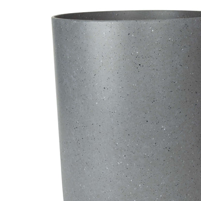 12.5" Cylindrical Urban Linear Planter with stone-effect speckled finish