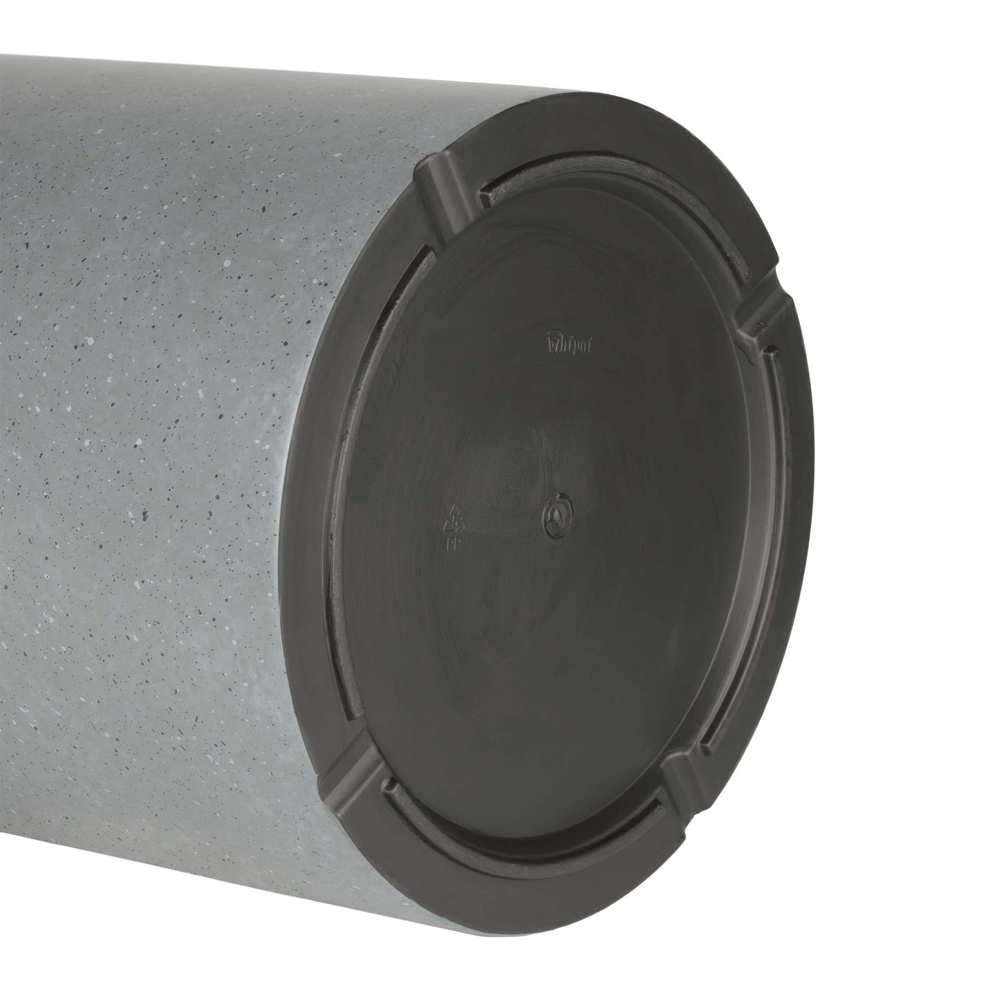 12.5" Cylindrical Urban Linear Planter with stone-effect speckled finish
