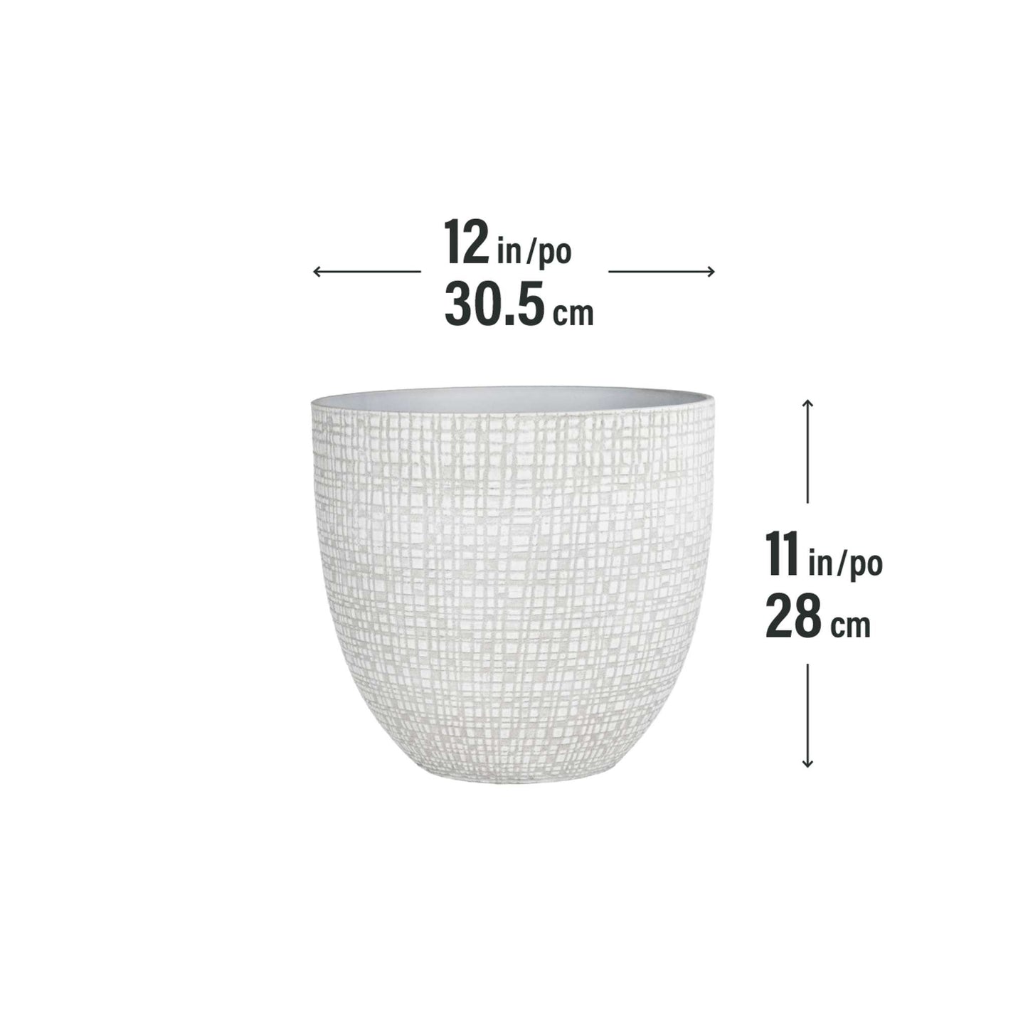 12’’ Riley Planter with fine line stone effect