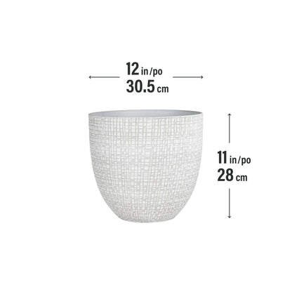 12’’ Riley Planter with fine line stone effect