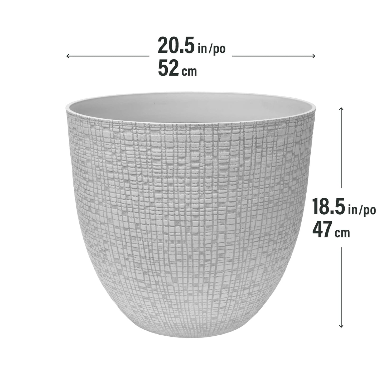 20.5’’ Riley Planter with fine line stone effect