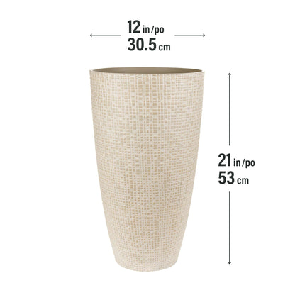 Tall 12’’ Riley Planter with fine line stone effect