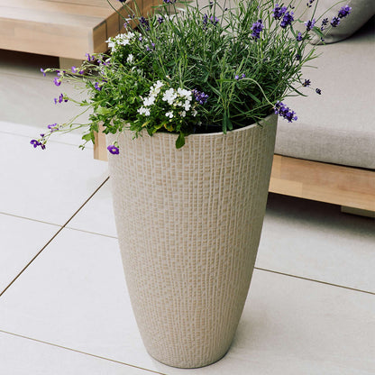 Tall 12’’ Riley Planter with fine line stone effect