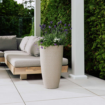 Tall 12’’ Riley Planter with fine line stone effect