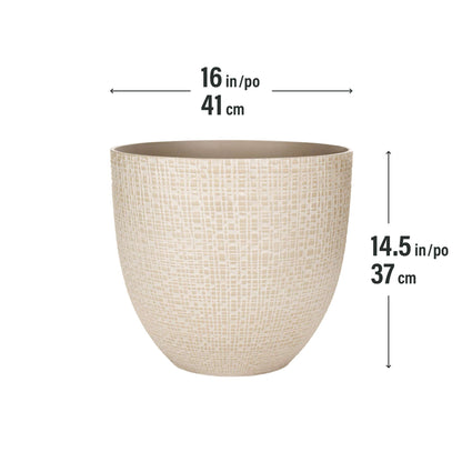 Jardinière Riley 16 po avec effet pierre à fines lignes