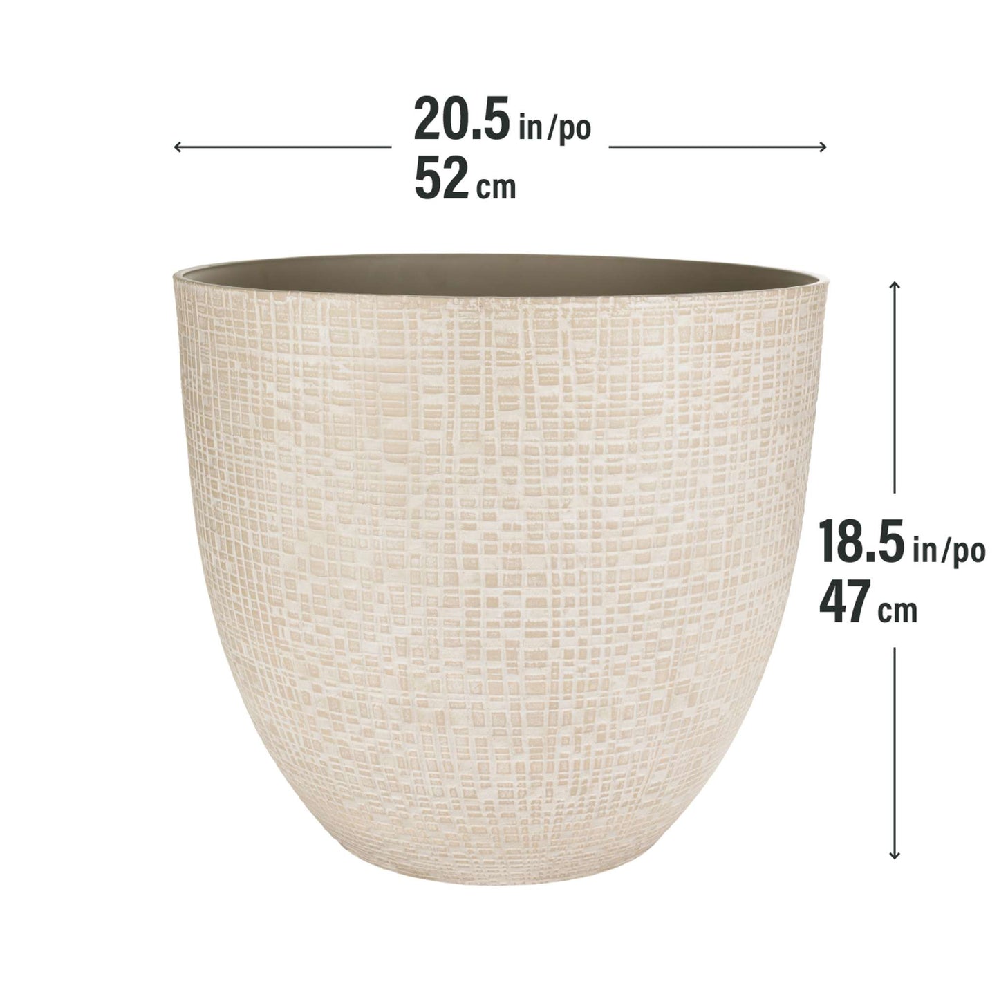 Jardinière Riley 20,5 po avec effet pierre à fines lignes