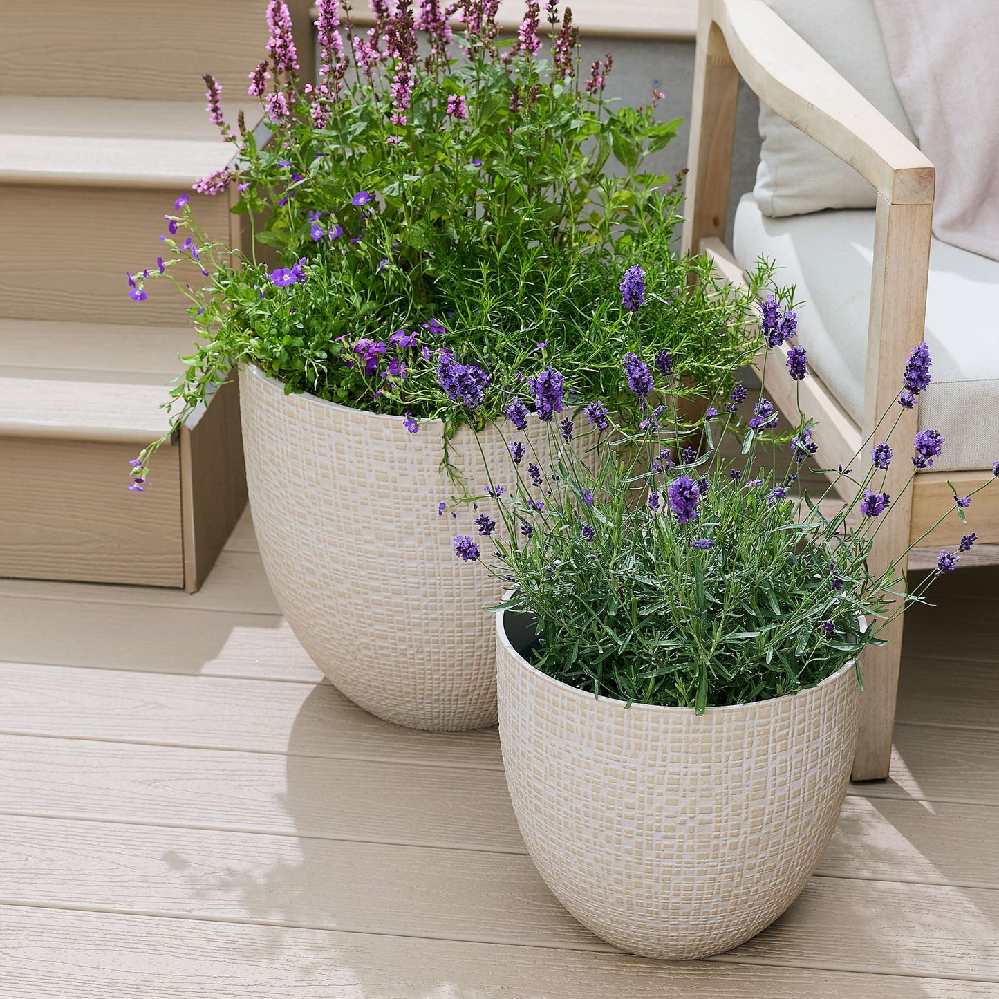 Jardinière Riley 20,5 po avec effet pierre à fines lignes