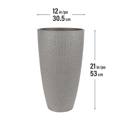 Tall 12’’ Riley Planter with fine line stone effect