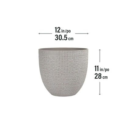 12’’ Riley Planter with fine line stone effect