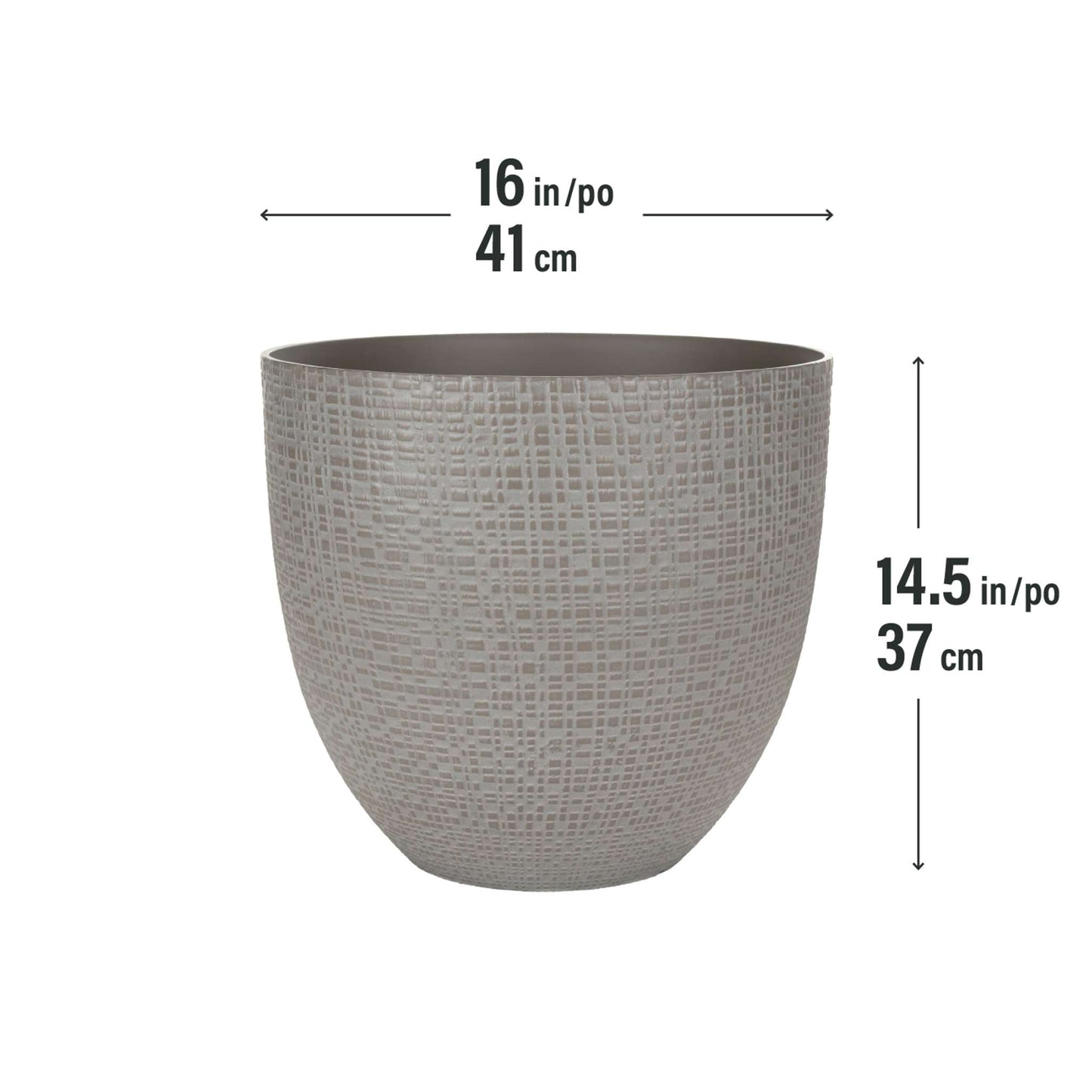 16’’ Riley Planter with fine line stone effect