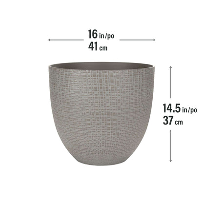 16’’ Riley Planter with fine line stone effect